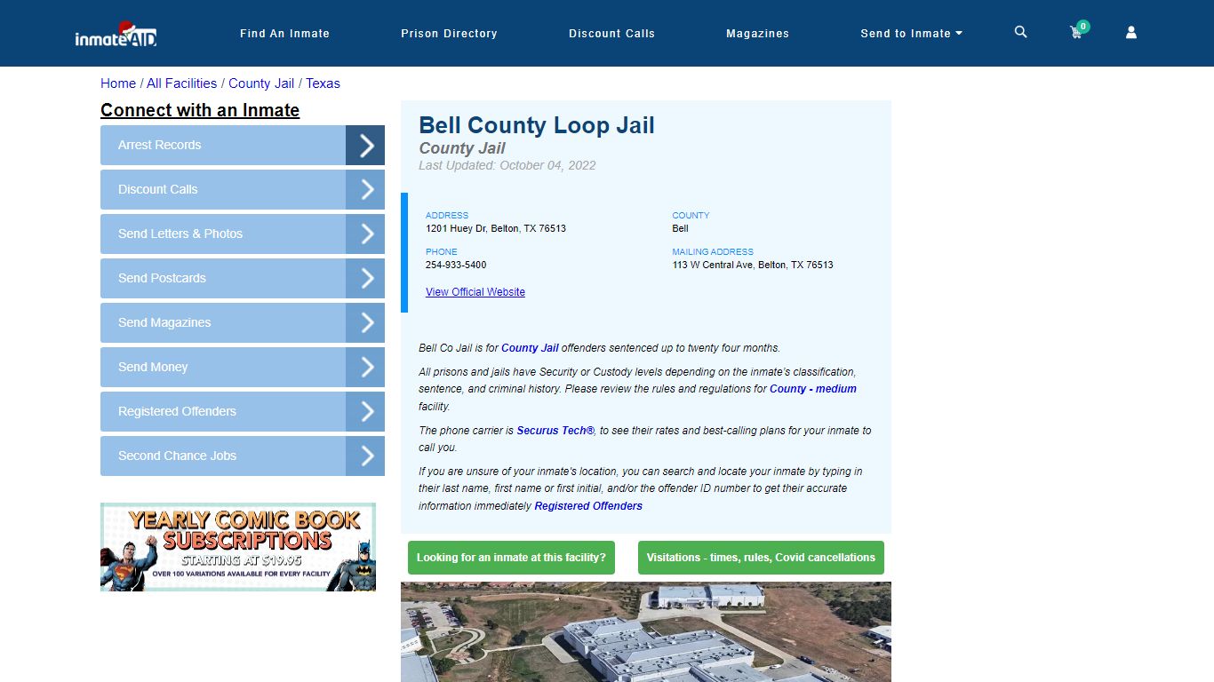 Bell County Loop Jail - Inmate Locator - Belton, TX